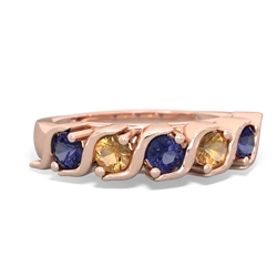 Lab Sapphire Anniversary Band 14K Rose Gold ring R2089
