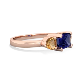 Lab Sapphire Three Stone 14K Rose Gold ring R5235