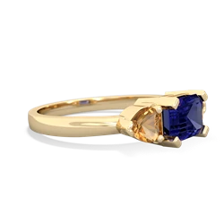 Lab Sapphire Three Stone 14K Yellow Gold ring R5235