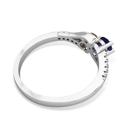 Lab Sapphire Infinity Pave Two Stone 14K White Gold ring R5285