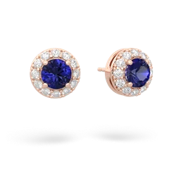 lab_sapphire halo earrings
