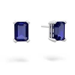 matching earrings - 7x5mm Emerald-Cut Stud