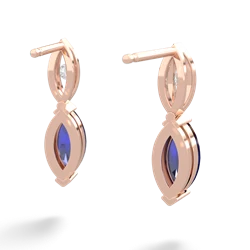 Lab Sapphire Marquise Drop 14K Rose Gold earrings E5333