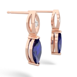 Lab Sapphire Marquise Drop 14K Rose Gold earrings E5333