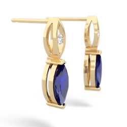 Lab Sapphire Marquise Drop 14K Yellow Gold earrings E5333