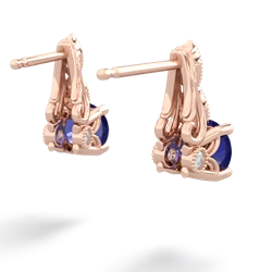 Lab Sapphire Antique Elegance 14K Rose Gold earrings E3100