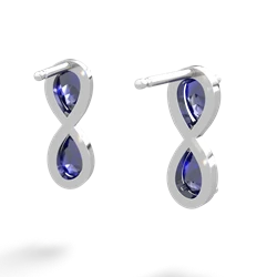 Lab Sapphire Infinity 14K White Gold earrings E5050
