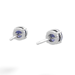 Lab Sapphire 5Mm Round Stud 14K White Gold earrings E1785