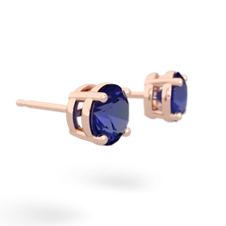 Lab Sapphire 6Mm Round Stud 14K Rose Gold earrings E1786