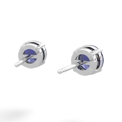 Lab Sapphire 6Mm Round Stud 14K White Gold earrings E1786