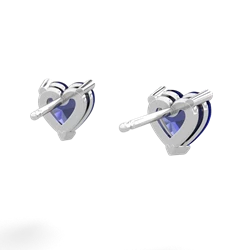 Lab Sapphire 6Mm Heart Stud 14K White Gold earrings E1862