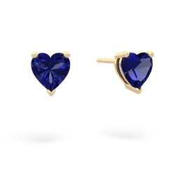 Lab Sapphire 6Mm Heart Stud 14K Yellow Gold earrings E1862