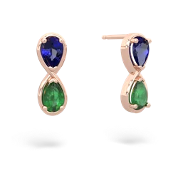 Lab Sapphire Infinity 14K Rose Gold earrings E5050