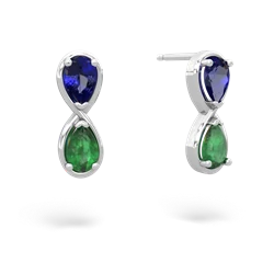 Lab Sapphire Infinity 14K White Gold earrings E5050