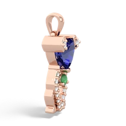 Lab Sapphire Puppy Love 14K Rose Gold pendant P5800