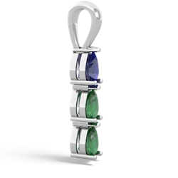 Lab Sapphire Dew Drops 14K White Gold pendant P2251