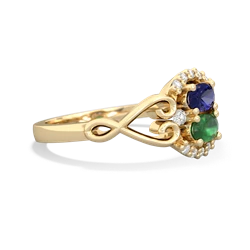 Lab Sapphire Love Nest 14K Yellow Gold ring R5860