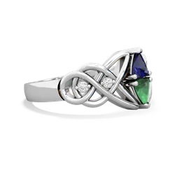 Lab Sapphire Keepsake Celtic Knot 14K White Gold ring R5300