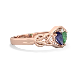 Lab Sapphire Celtic Love Knot 14K Rose Gold ring R5420