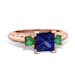 Lab Sapphire Eternal Embrace Engagement 14K Rose Gold ring C2001