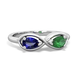 Lab Sapphire Infinity 14K White Gold ring R5050