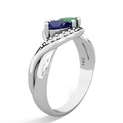 Lab Sapphire Summer Winds 14K White Gold ring R5342