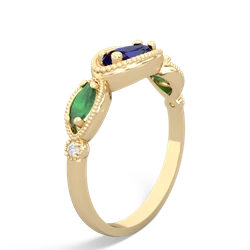 Lab Sapphire Milgrain Marquise 14K Yellow Gold ring R5700