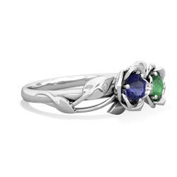 Lab Sapphire Rose Garden 14K White Gold ring R5510