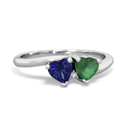 Lab Sapphire Sweethearts 14K White Gold ring R5260