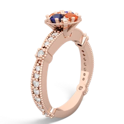 Lab Sapphire Sparkling Tiara Cluster 14K Rose Gold ring R26293RD