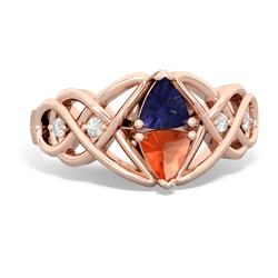 Lab Sapphire Keepsake Celtic Knot 14K Rose Gold ring R5300