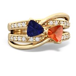 Lab Sapphire Bowtie 14K Yellow Gold ring R2360