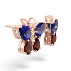 Lab Sapphire Butterfly 14K Rose Gold earrings E2215