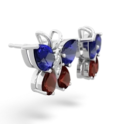 Lab Sapphire Butterfly 14K White Gold earrings E2215