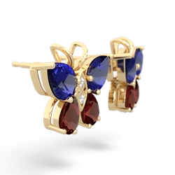 Lab Sapphire Butterfly 14K Yellow Gold earrings E2215