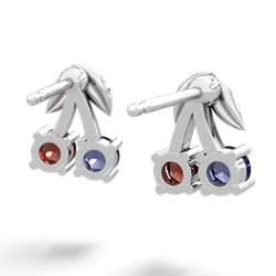 Lab Sapphire Sweet Cherries 14K White Gold earrings E7001