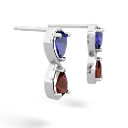 Lab Sapphire Infinity 14K White Gold earrings E5050