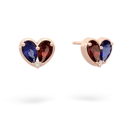 Lab Sapphire 'Our Heart' 14K Rose Gold earrings E5072