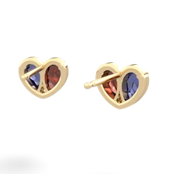 Lab Sapphire 'Our Heart' 14K Yellow Gold earrings E5072