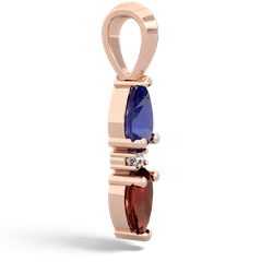 Lab Sapphire Bowtie Drop 14K Rose Gold pendant P0865