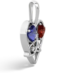 Lab Sapphire Celtic Trinity Heart 14K White Gold pendant P5331