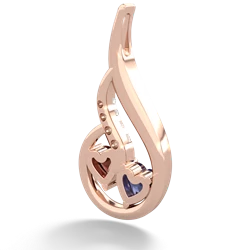 Lab Sapphire Keepsake Curves 14K Rose Gold pendant P5450