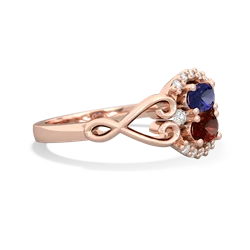 Lab Sapphire Love Nest 14K Rose Gold ring R5860