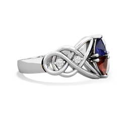 Lab Sapphire Keepsake Celtic Knot 14K White Gold ring R5300