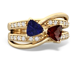 Lab Sapphire Bowtie 14K Yellow Gold ring R2360