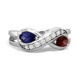 Lab Sapphire Diamond Infinity 14K White Gold ring R5390