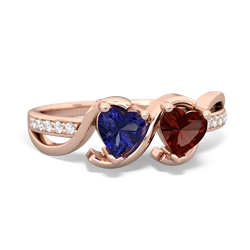 Lab Sapphire Side By Side 14K Rose Gold ring R3090