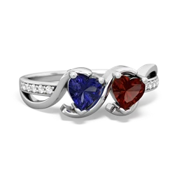 Lab Sapphire Side By Side 14K White Gold ring R3090