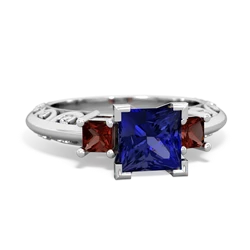 Lab Sapphire Eternal Embrace Engagement 14K White Gold ring C2001