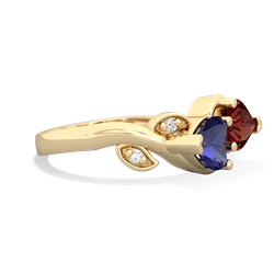 Lab Sapphire Floral Elegance 14K Yellow Gold ring R5790